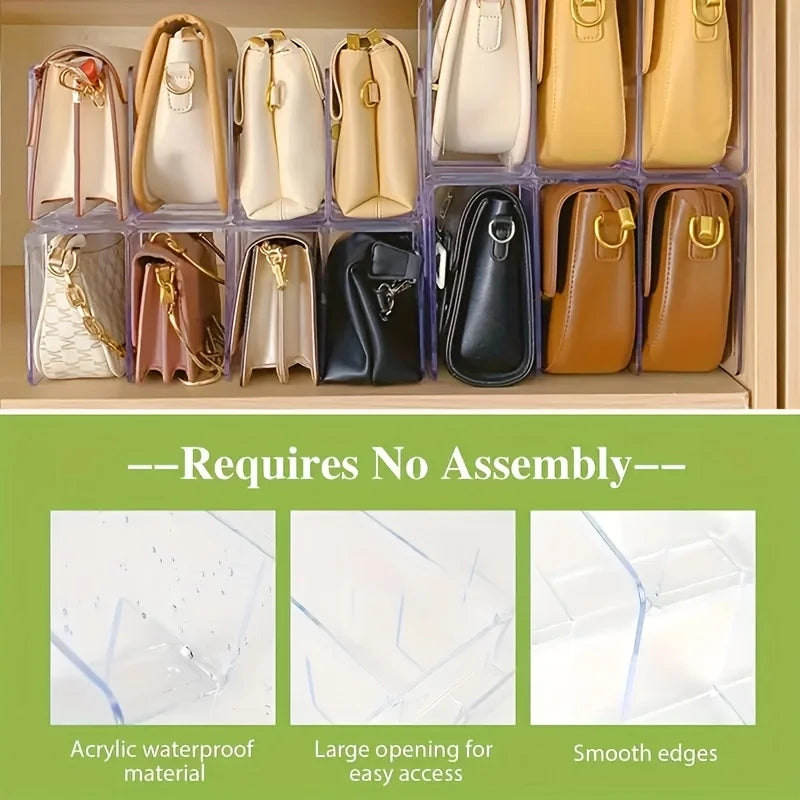 Versatile 4-Section Transparent Acrylic Storage Rack