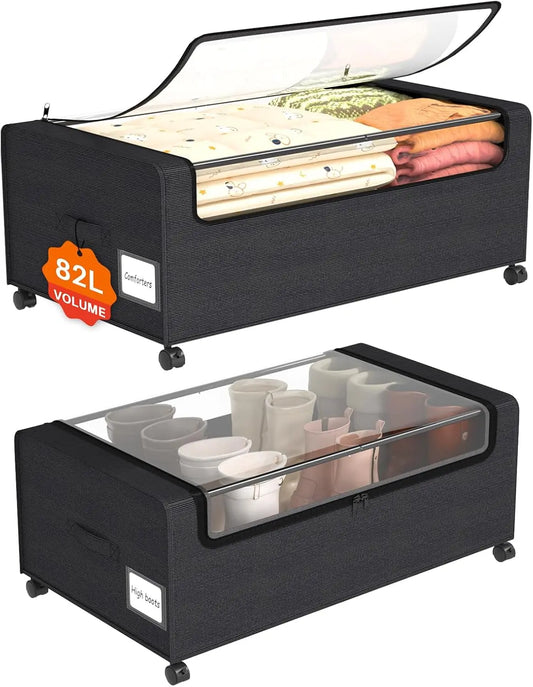 12 inch Under the Bed Storage Bins with wheels