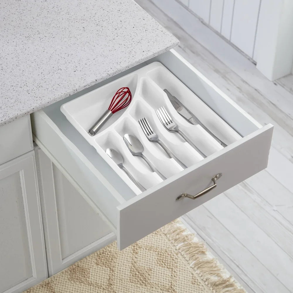6 Compartment Cutlery Tray - Plastic Utensil Organizer