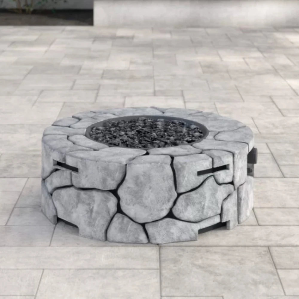 9'' H x 28'' Fiber Reinforced Concrete Outdoor Fire pit