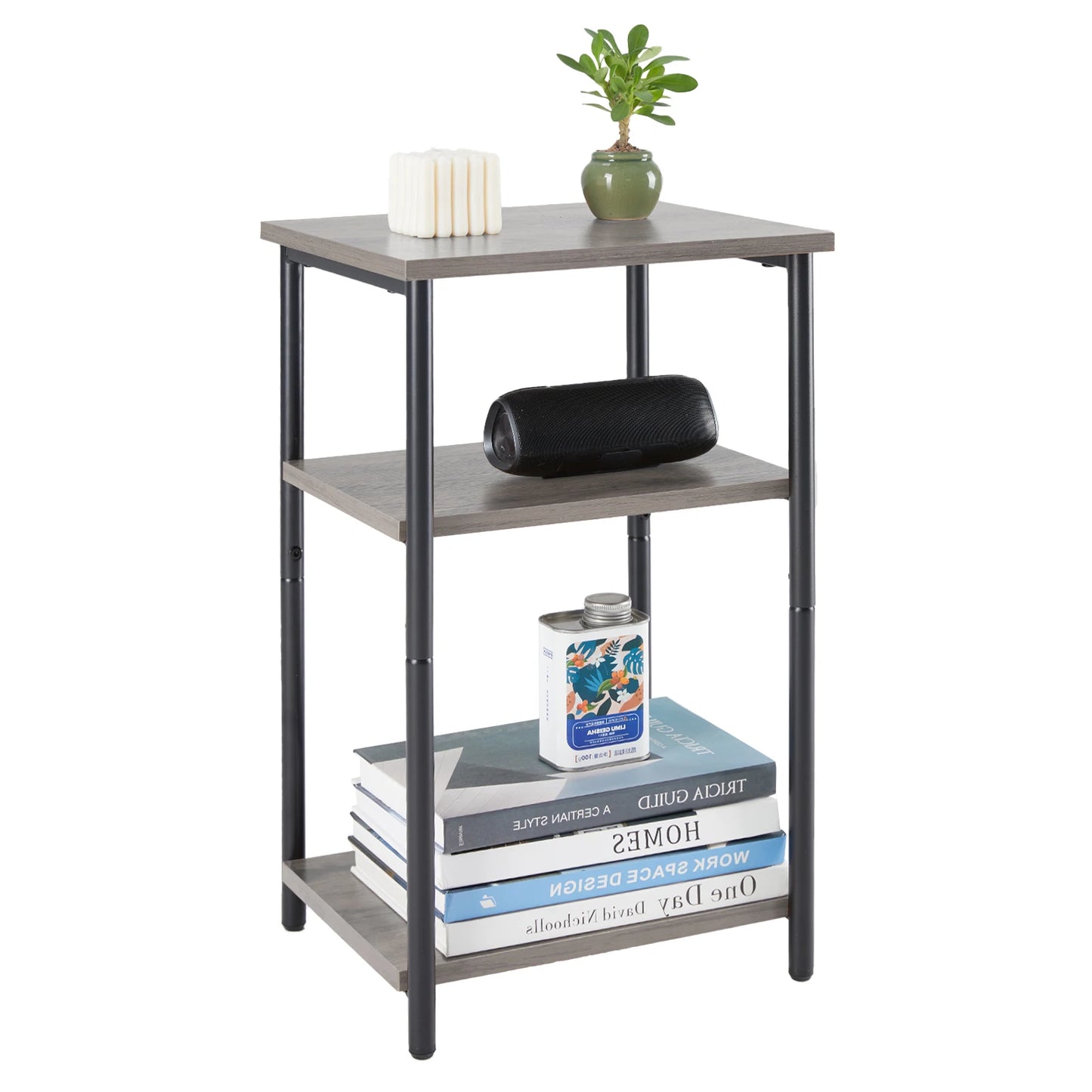 3-Tier End Table Side Tables with Adjustable Feet