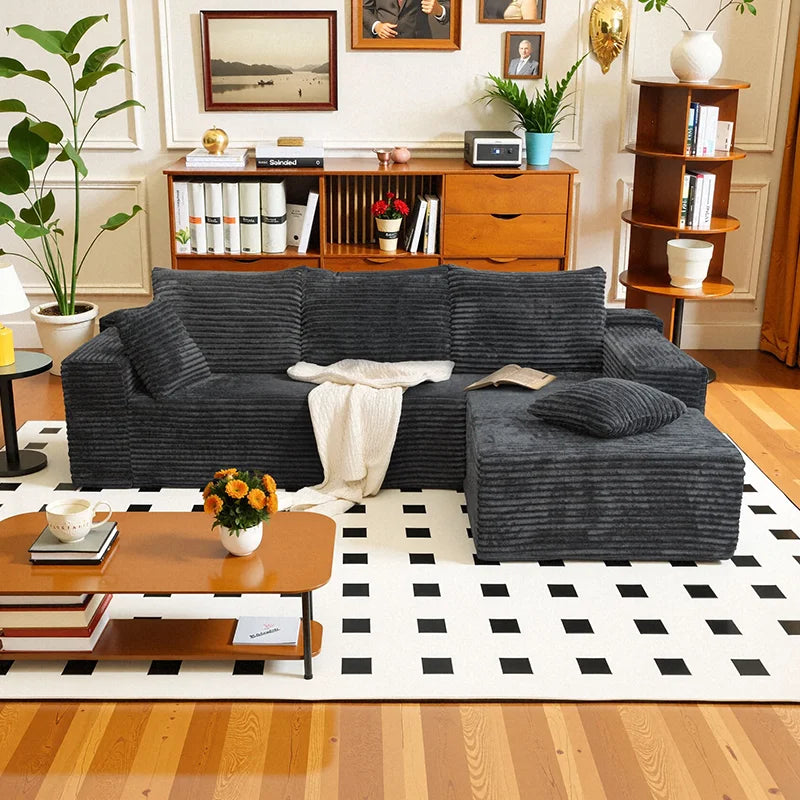 105" L‑Shaped Sofa – Fully Assembled, Ready for Instant Use