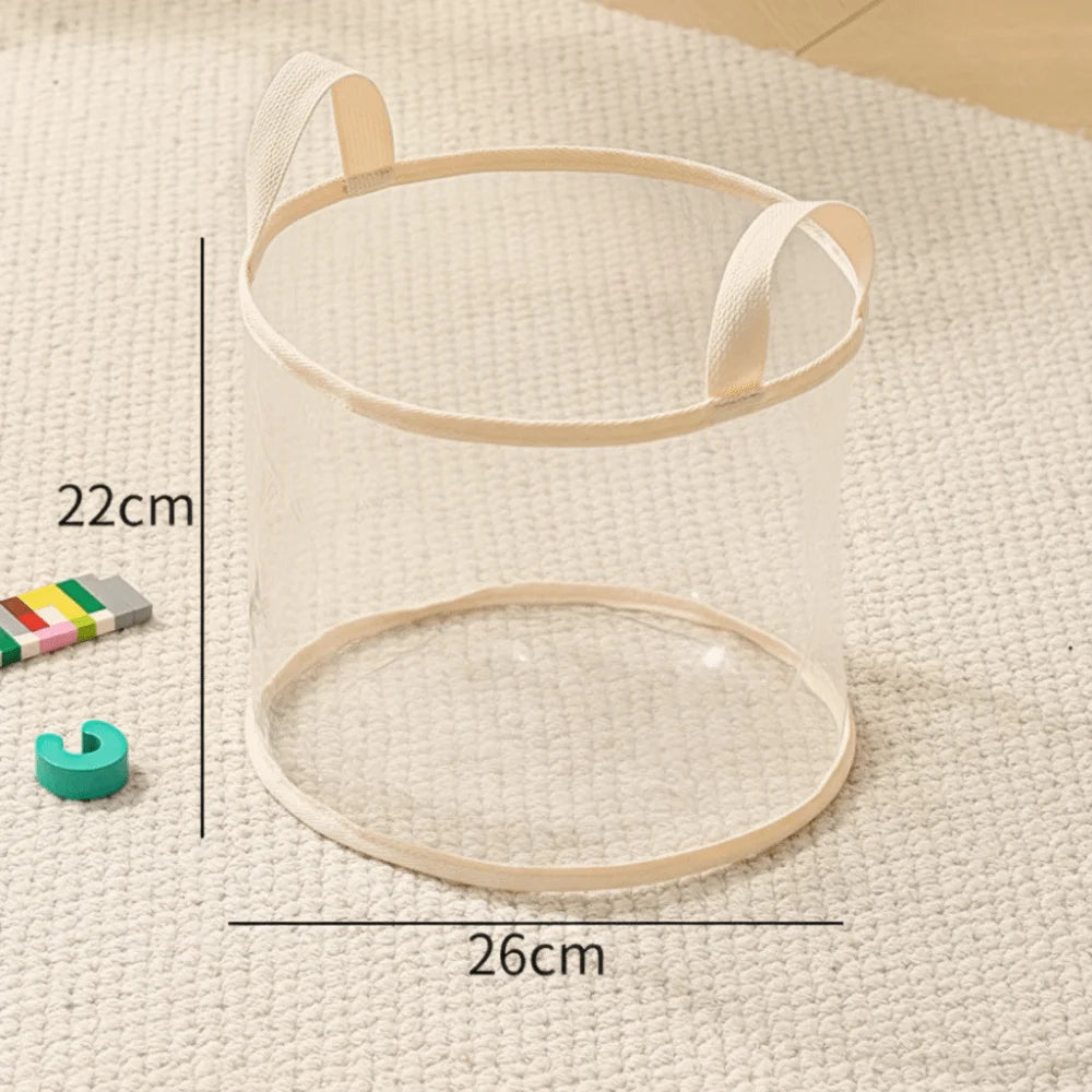 Transparent Doll Storage Basket with Handle - Space Saving Large-capacity Organizer for Children's Toys