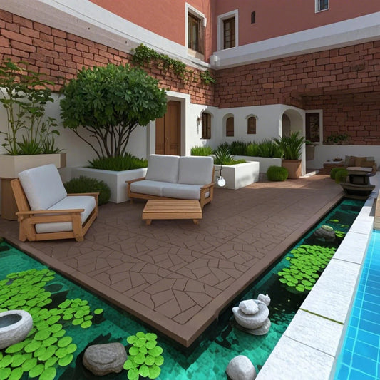 Stone Style 12" Patio Deck Tiles, DIY Tiles Outdoor and Indoor