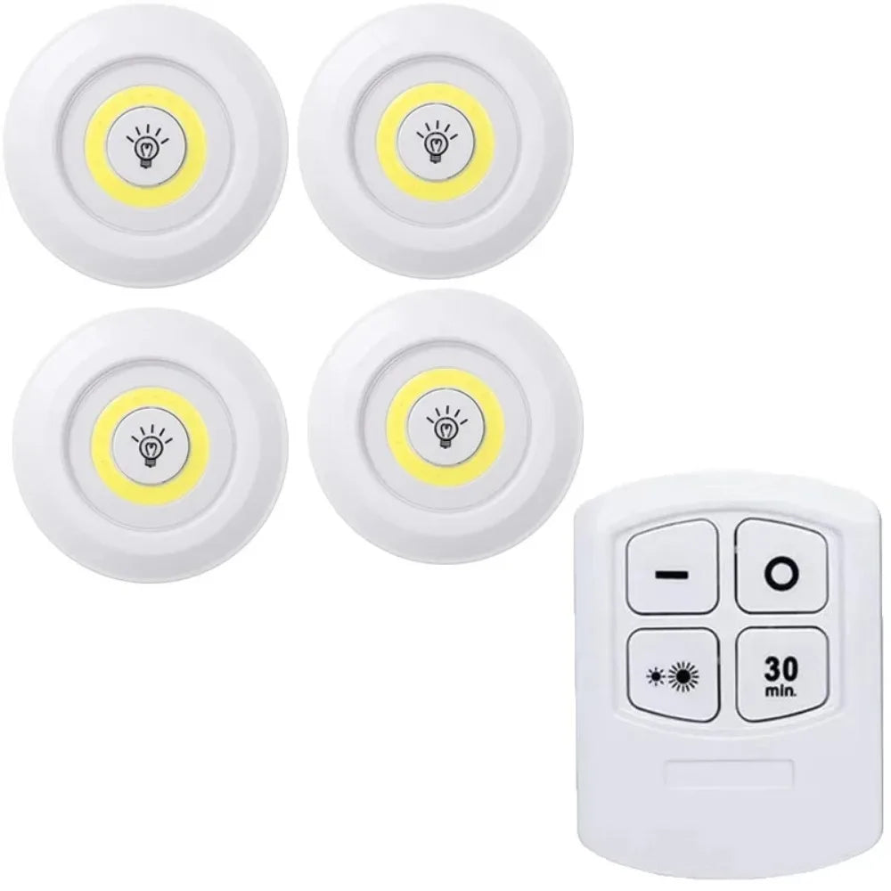 LED Under‑Cabinet Lights with Remote – Battery‑Operated LED's (1–8 Pack)