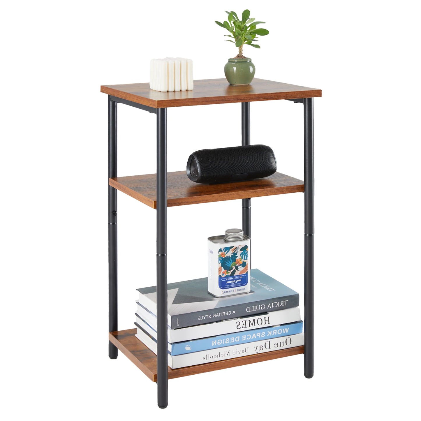 3-Tier End Table Side Tables with Adjustable Feet