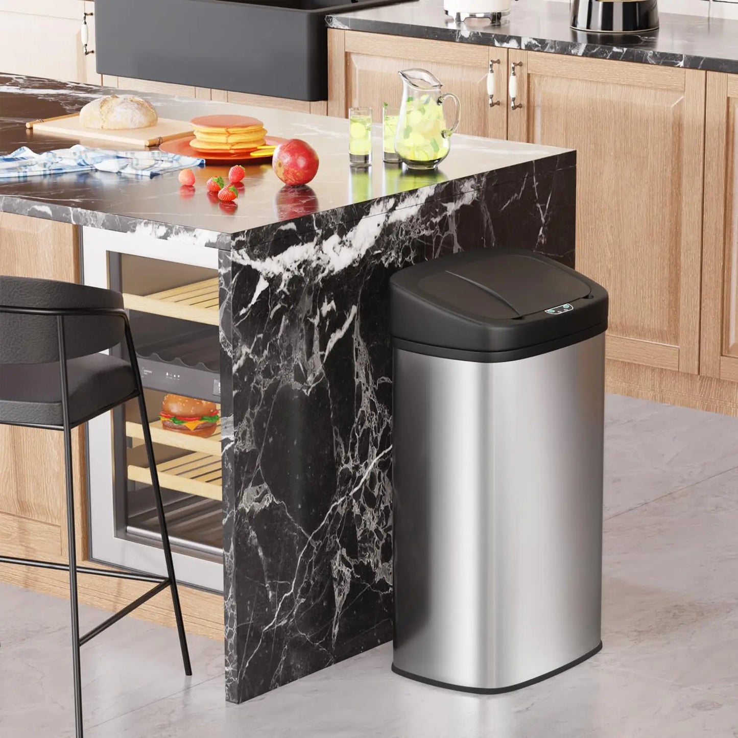 22‑Gallon Automatic Sensor Trash Can – Touchless Stainless-Steel Bin with Fingerprint‑Resistant Lid for Kitchen