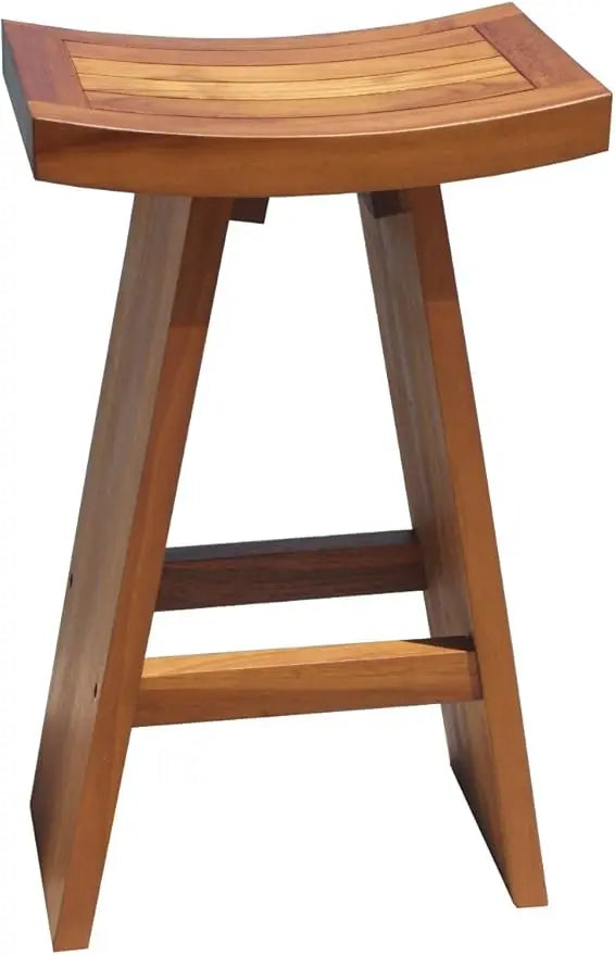 30" Teak Bar Stool – Solid Wood Counter‑Height Seating