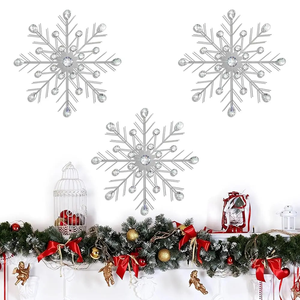 Crystal Home Décor Rhinestone Sun Star Wall Hanging Diamond Accents 18x18. 3 Set Metal Jeweled Wall Art Bling