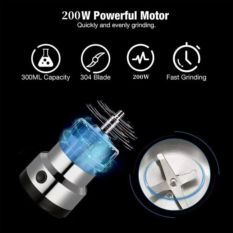 Kitchen Multifunctional 4‑Blade Grain Grinder – Home Electric Coffee & Spice Grinder