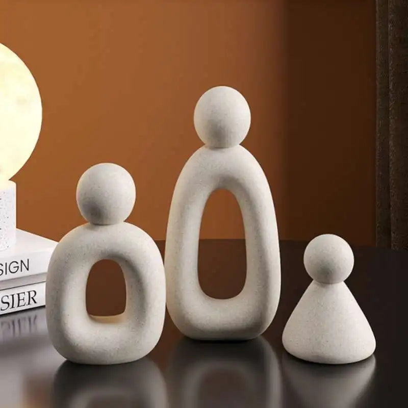 Modern Family Sculpture – Hollow Design Figurine for Home, Bedroom & Living Room Décor