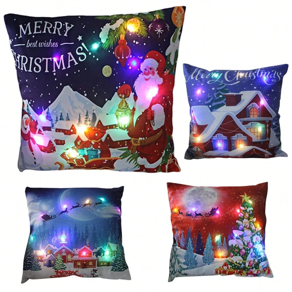 Christmas Multi-Color Led Light-Up Pillows