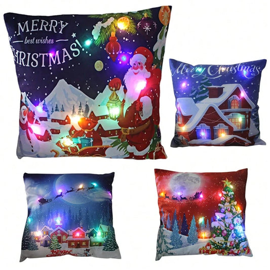 Christmas LED Light‑Up Pillows – Multi‑Color Illuminated Holiday Decorative Cushions