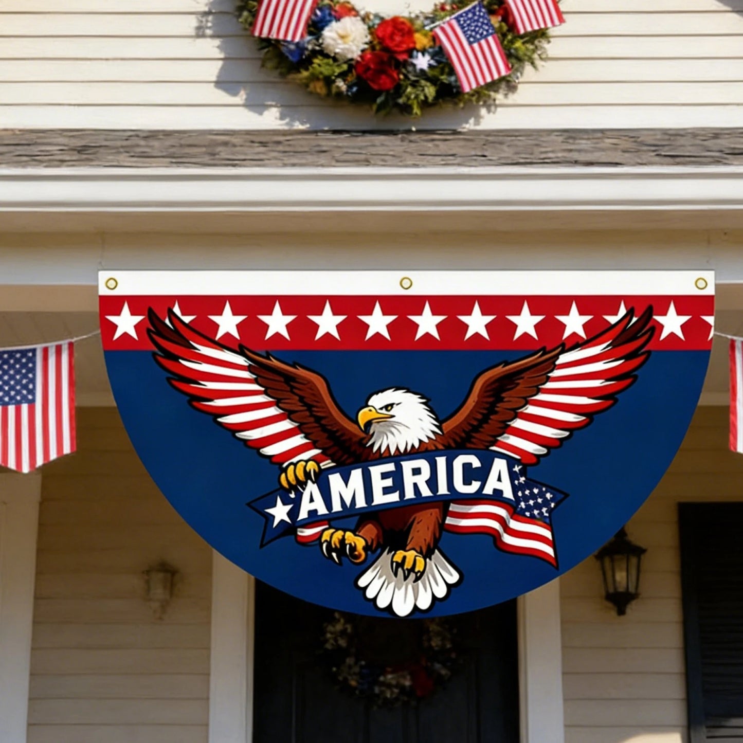 250th Anniversary Patriotic Bunting Flag Banner – 4th of July Outdoor Yard & Garden Decor