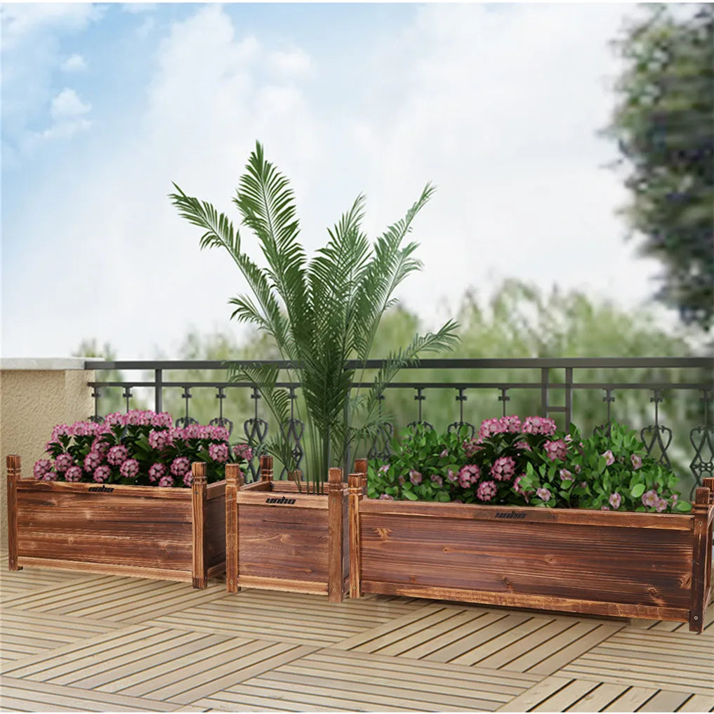Wooden Raised Flower Bed for Garden