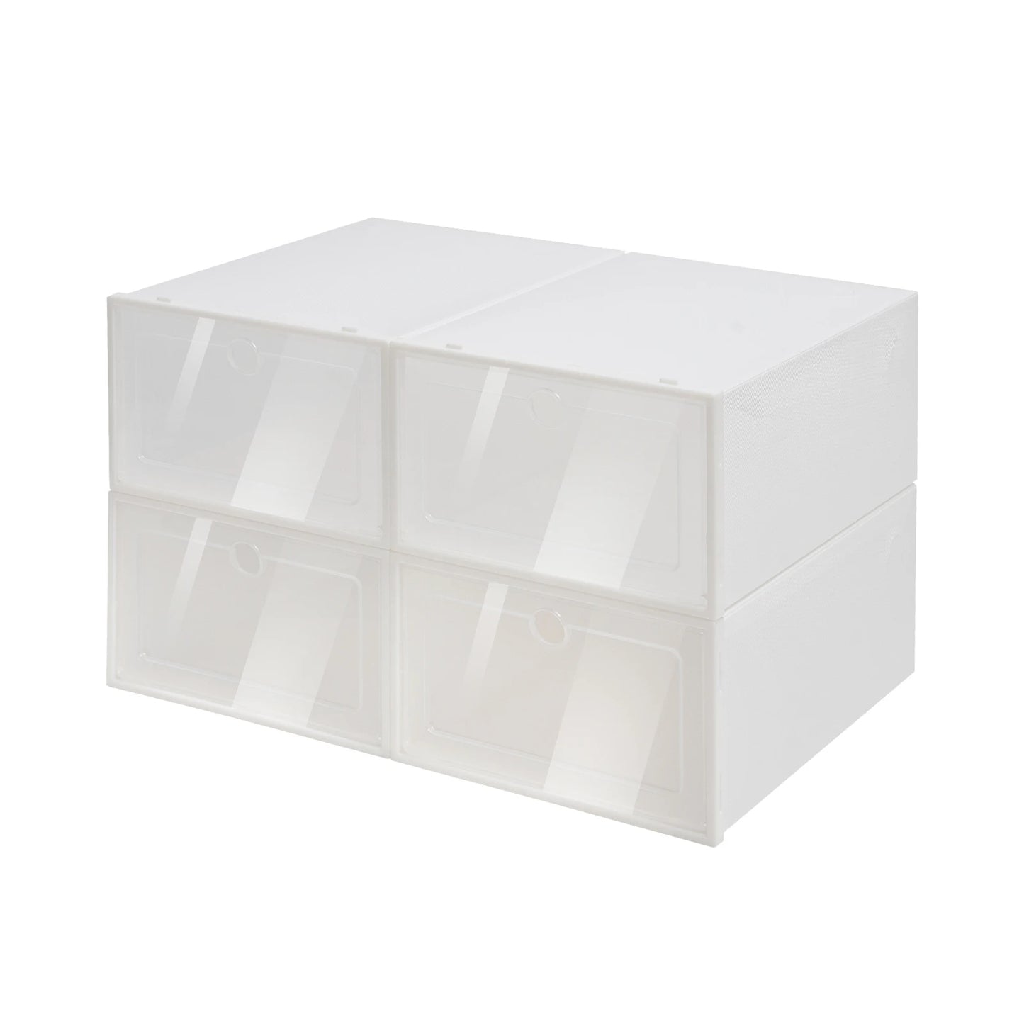 Foldable Flip Shoe Boxes Set (20/24 PCS) – Stackable Clear Plastic Shoe Storage Containers, 13" × 9" × 5.5"
