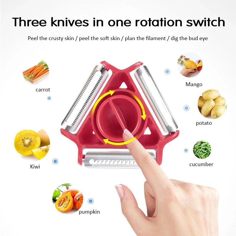 3‑in‑1 Julienne Peeler & Slicer – Multi‑Blade Vegetable Peeler for Easy Prep