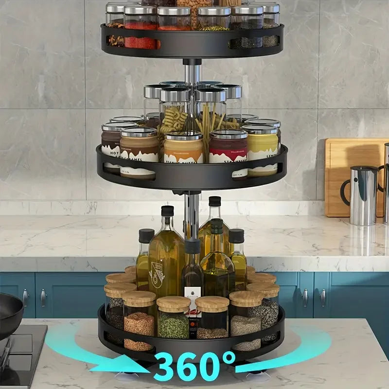 Multi-purpose 360° Rotating Countertop Kitchen Storage