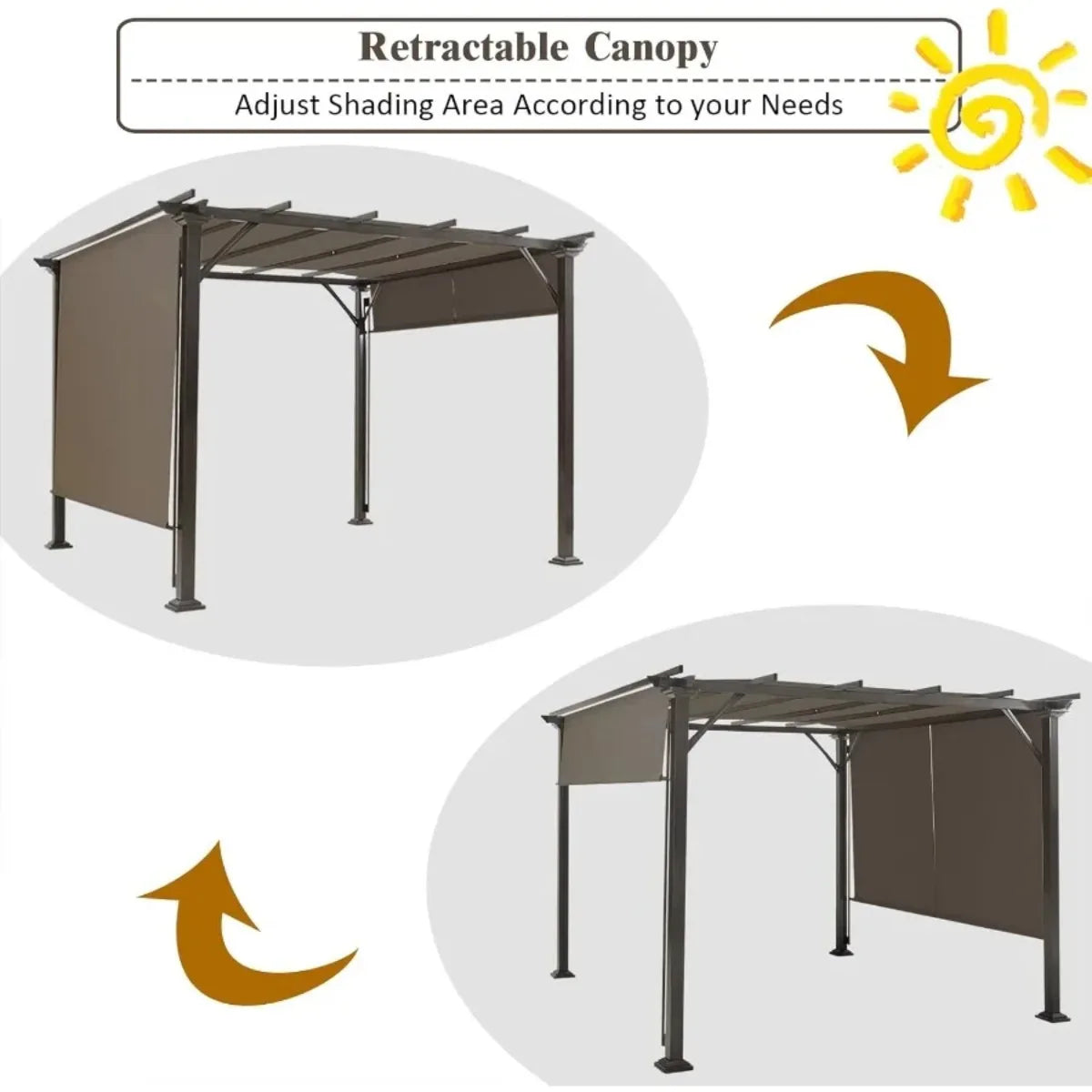 2 Pieces 16x4 Ft Universal Canopy Cover, Outdoor Pergola Roof Top Cover With Heavy Duty Polyester, Waterproof
