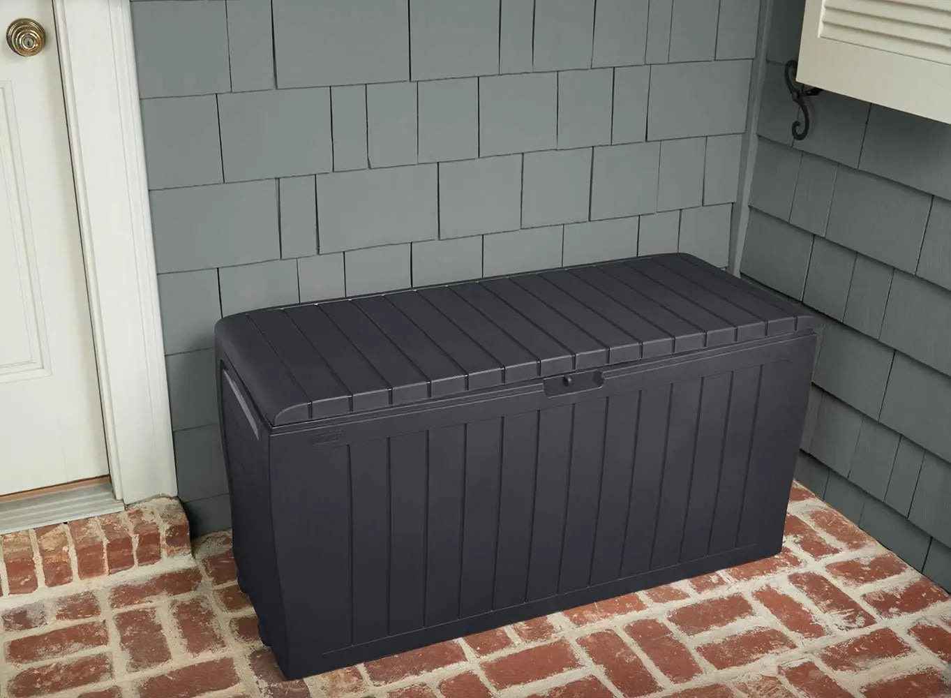 71 Gallon Resin Outdoor Storage Box for Patio, Balcony & Garden – Weather‑Resistant Deck Box for Cushions,
