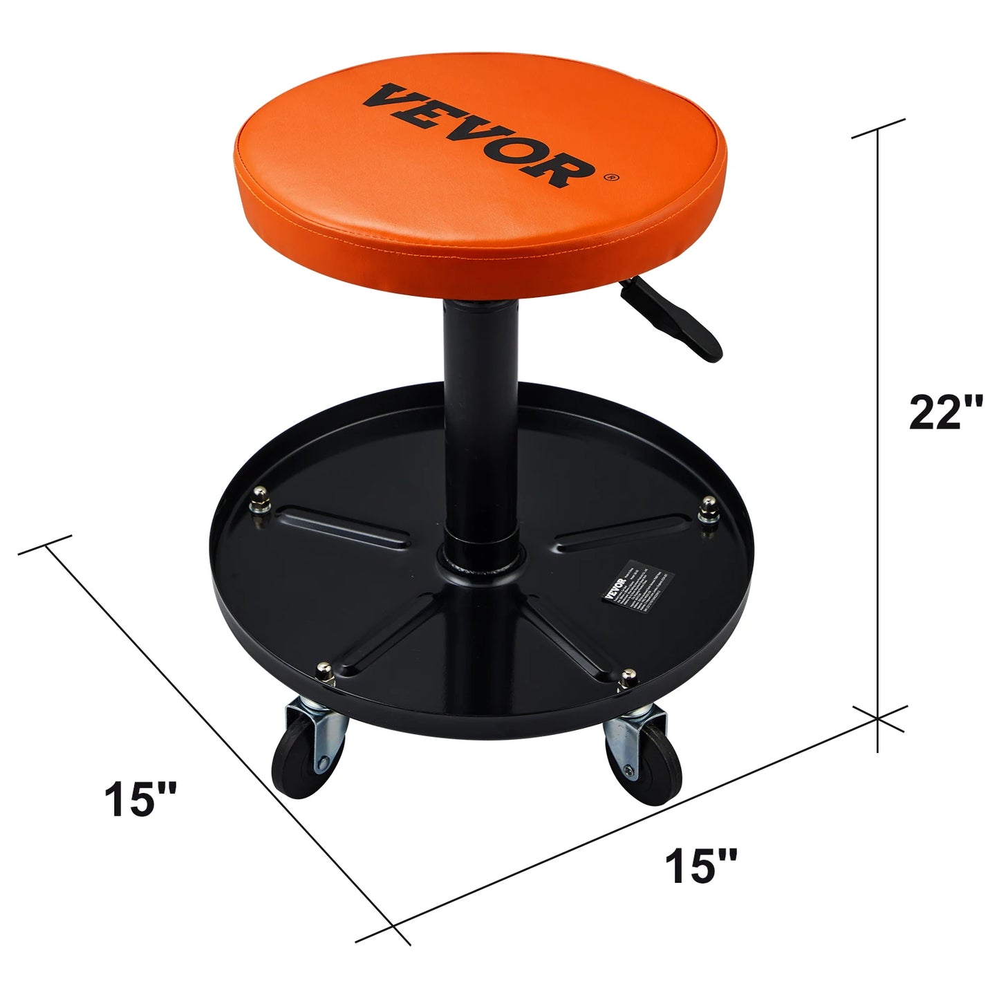 Mechanic Stool 250 LBS Rolling Pneumatic Creeper Garage/Shop Seat, Padded