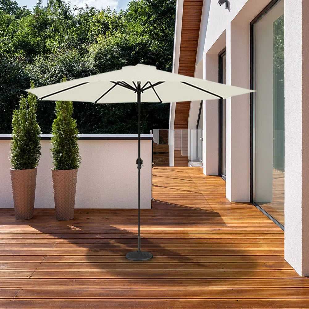 10ft Patio Umbrella Replacement Canopy – 6‑Rib UV‑Resistant Outdoor Cover