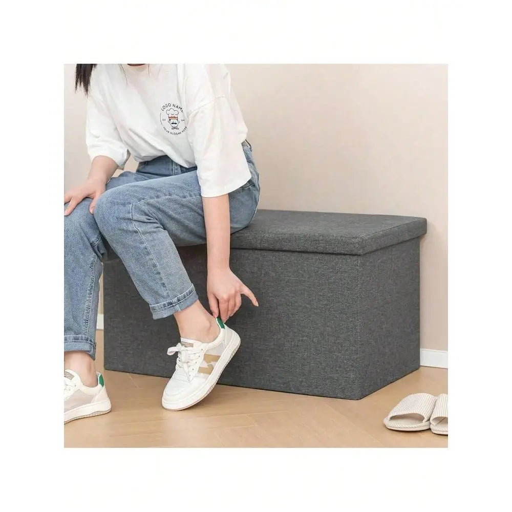 30 Inch Storage Ottoman With Lid Tray