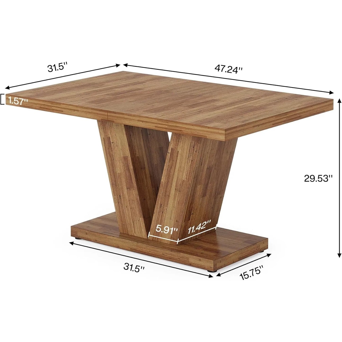 LITTLE TREE 47-Inch Dining Table with Heavy Duty Pedestal
