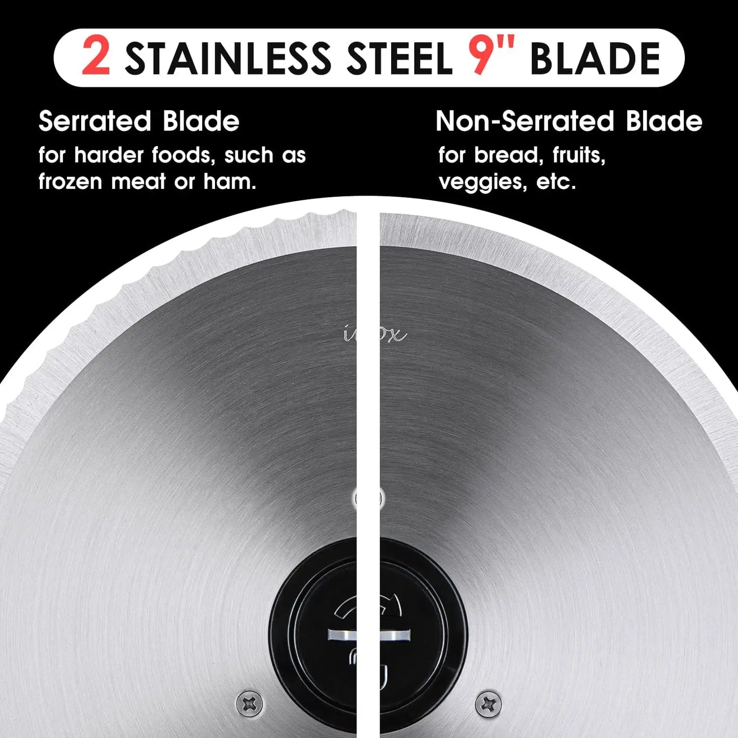 Electric Deli Food Slicer – Removable 9" Stainless Steel Blade for Meat, Cheese & Bread