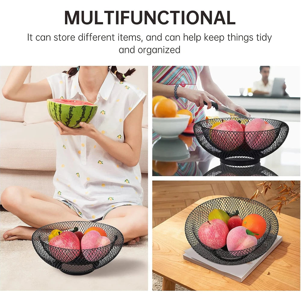 Geometric Mesh Fruit Gallery - Matte Metal Wire Basin