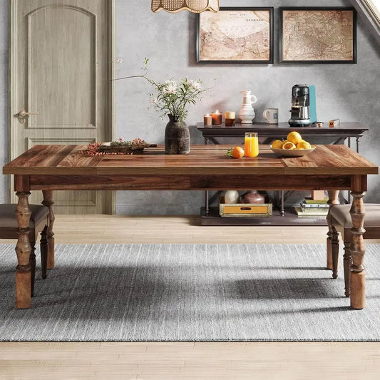 62” Farmhouse Dining Table for 4-6 People