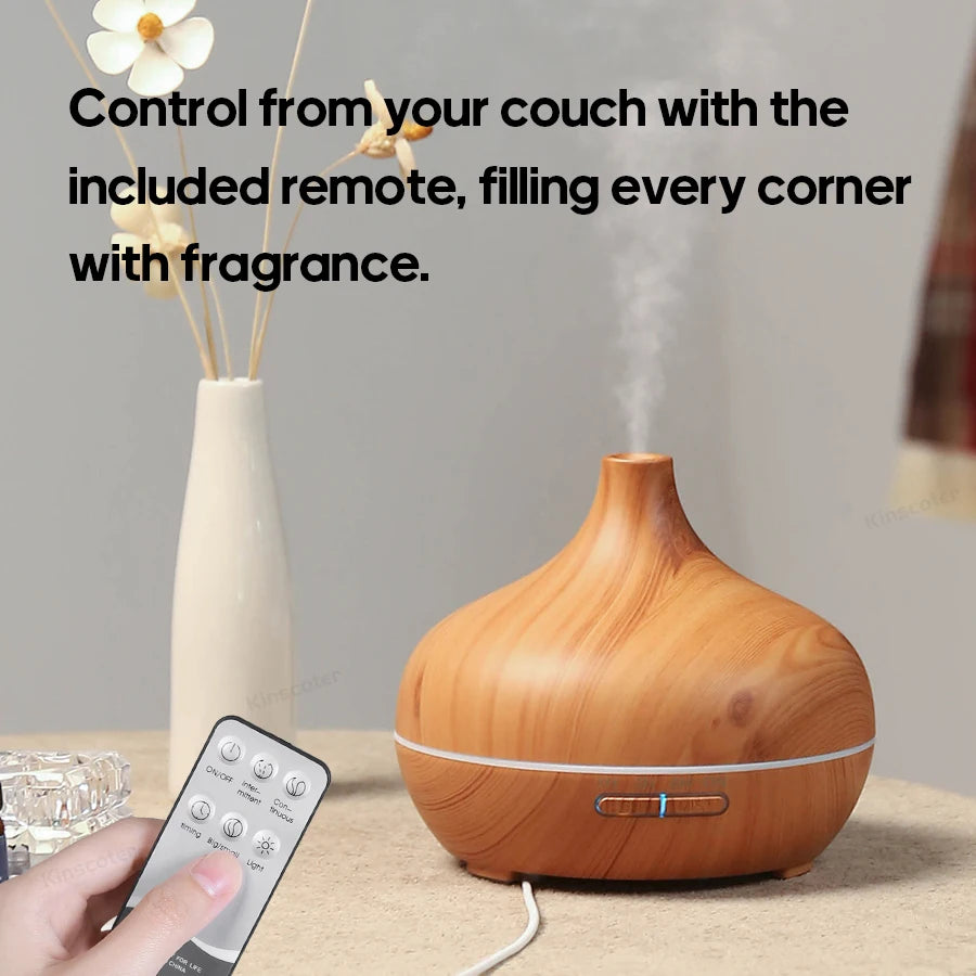 Wood Grain Aromatherapy Diffuser, USB Humidifier, Desktop Air Purifier, Aroma Cool Mist Difusor/Essential oil set