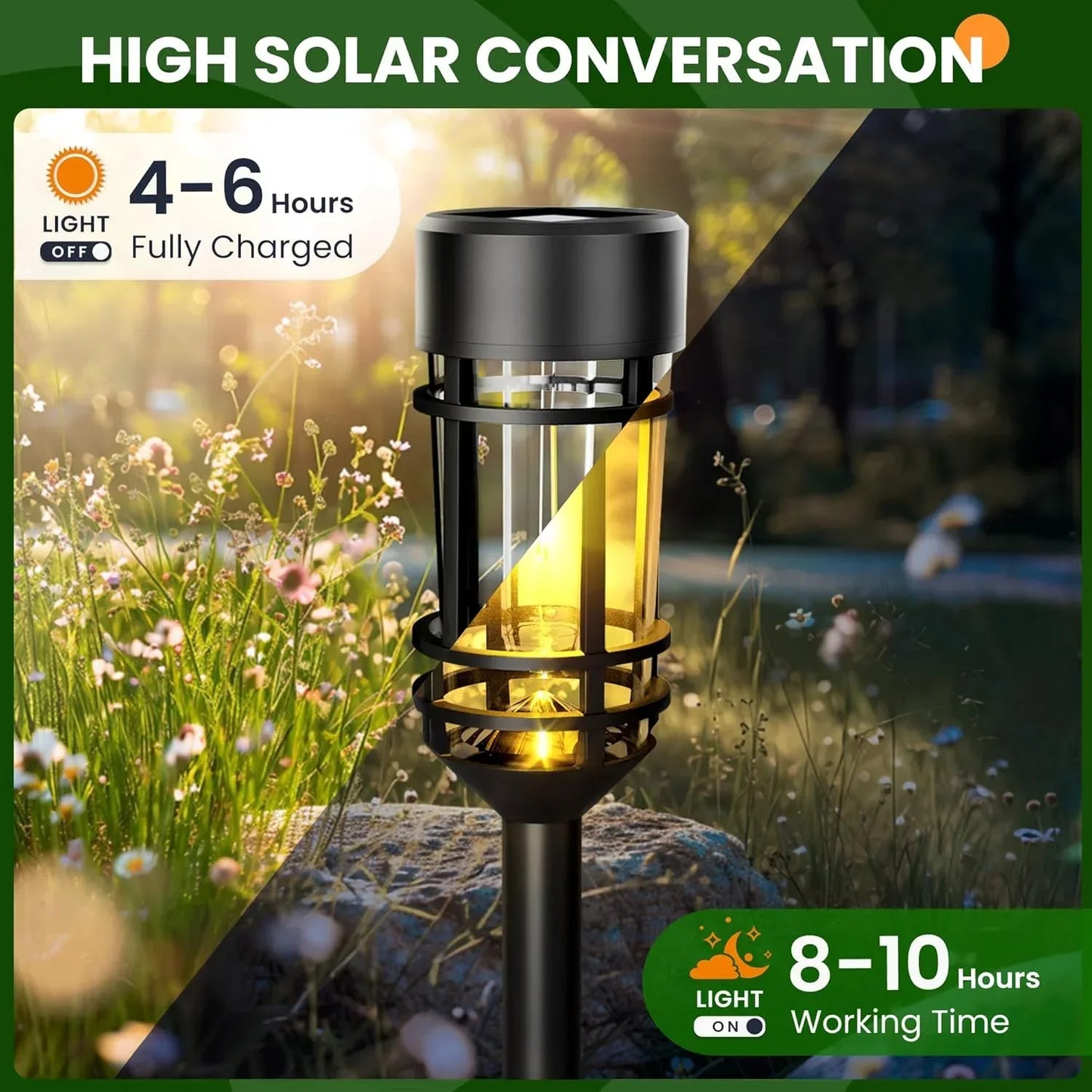 4 Sets Outdoor Solar Lights, Waterproof
