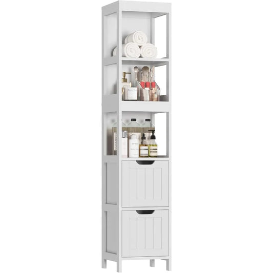 Bathroom Storage Cabinet/ Organizer With 2 Drawers And 3 Shelves