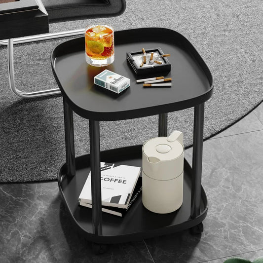 Tea Table – Wooden Coffee Table with Side Shelf for Chess, Cards & Leisure Rooms