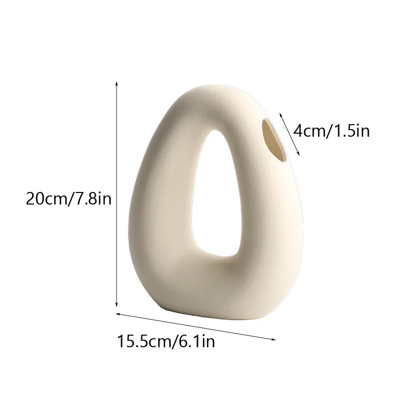 Nordic Abstract Ceramic Vase – Modern Minimalist Home Decor