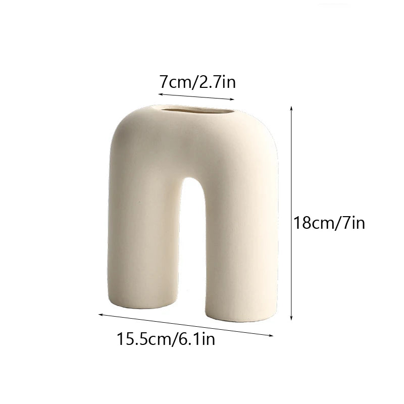 Nordic Abstract Ceramic Vase – Modern Minimalist Home Decor