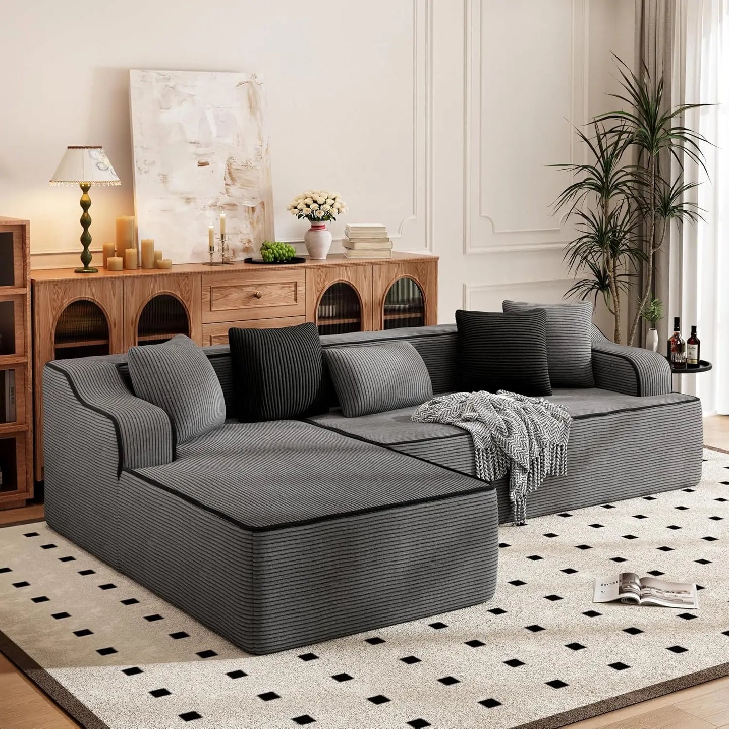 104" L‑Shaped Sectional Sofa – Modern Deep‑Seating Design