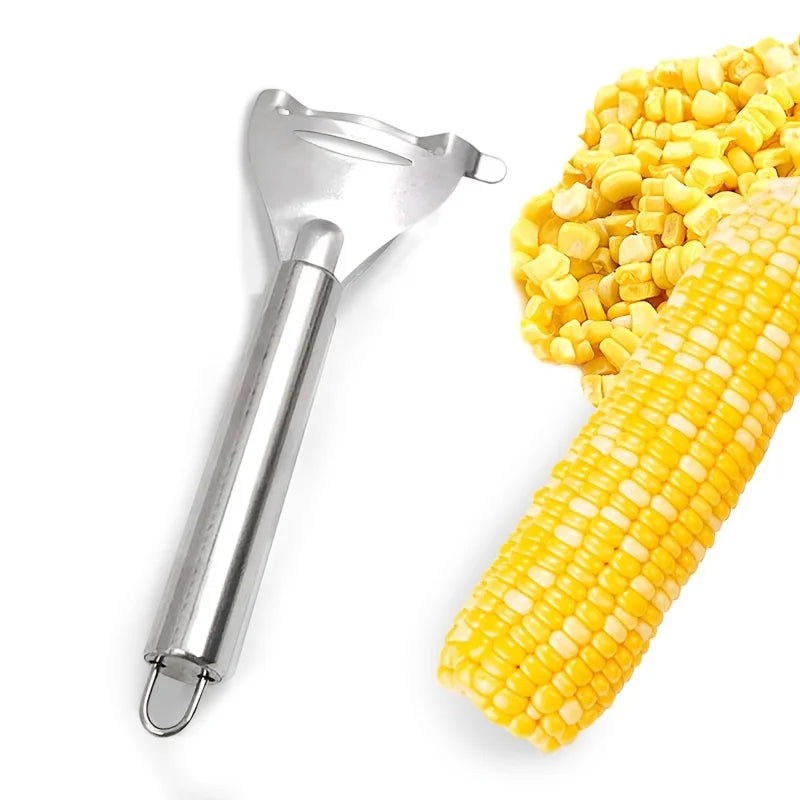 Corn Stripper & Vegetable Peeler – Stainless Steel Serrated Blade for Fast, Safe Prep (1 or 2‑Piece Set)