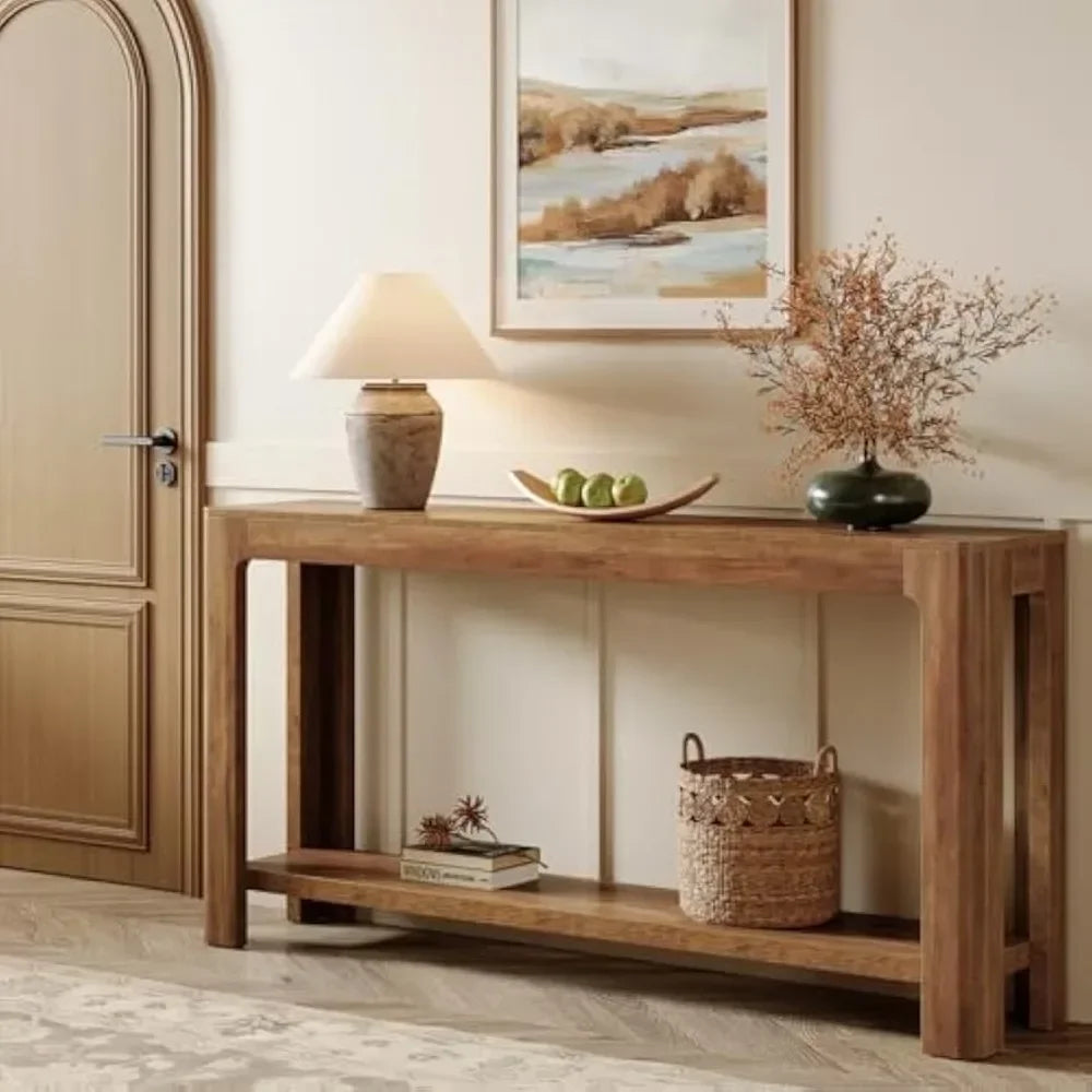 63" Entryway 2-Tier Console Table