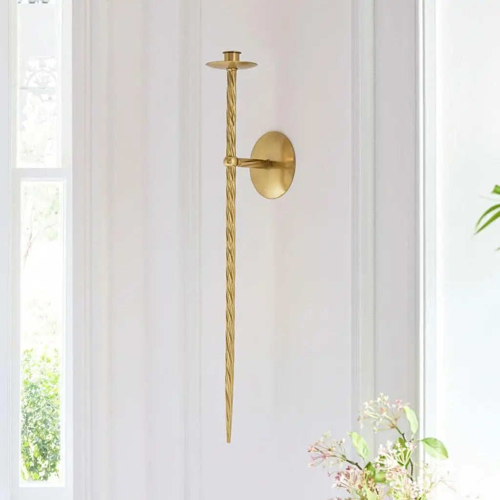 Set of 2  Candle Sconces, Wall Mount Metal Candle Holders