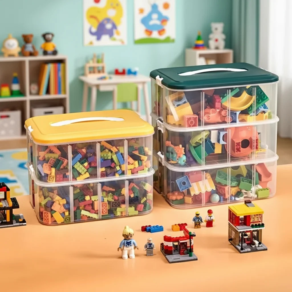 Building Block Storage Box, Adjustable, Container, Small Storage Container, Jewelry Organizer Box