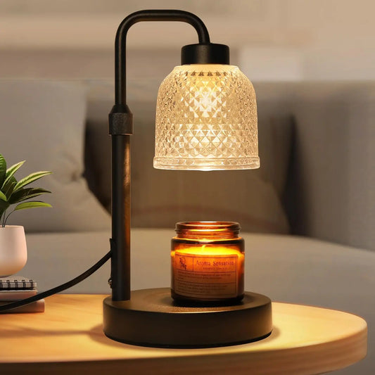 Dimmable Candle Warmer Lamp with Timer – Adjustable Height for Clean, Flameless Fragrance