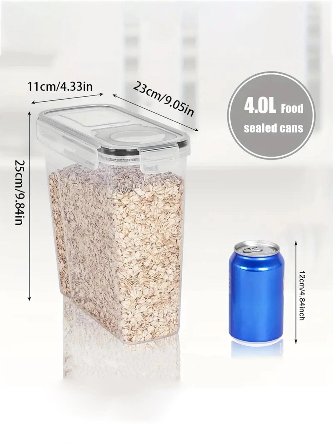 4pcs- 4L Large Food Storage Containers With Lids, Airtight