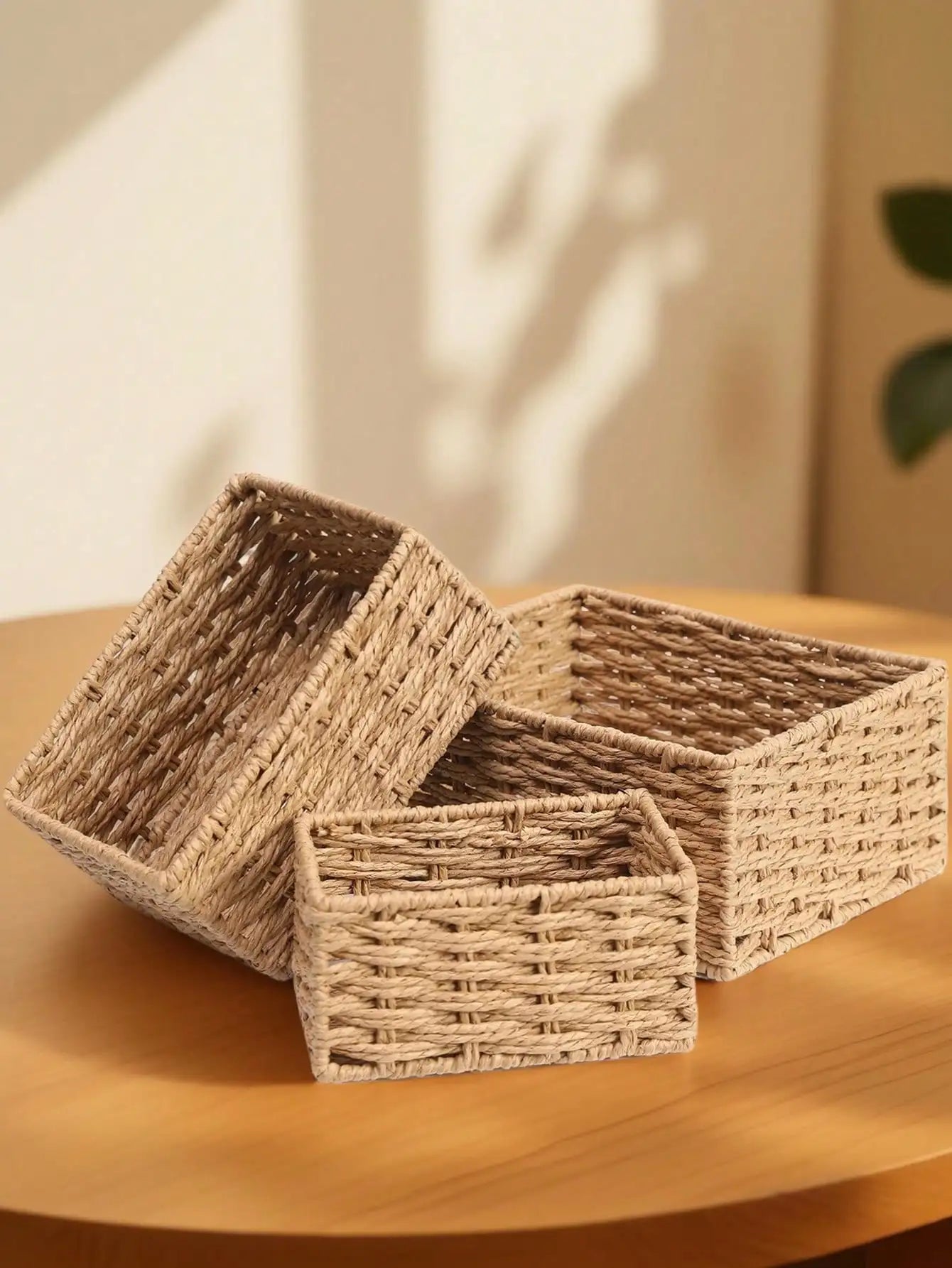 Woven Rattan Storage Basket for Home & Office