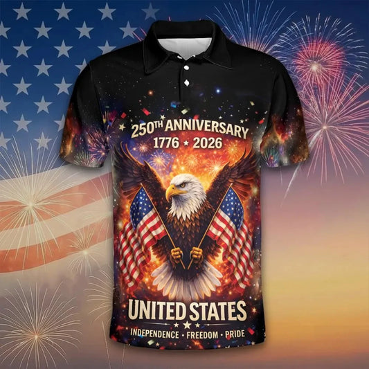 USA 250th Anniversary Men Polo Shirt