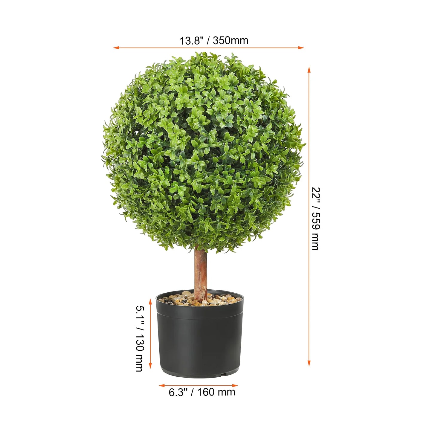 UV‑Resistant Boxwood Spiral Topiary – 24–48" Artificial Plant (1 or 2 Pack)