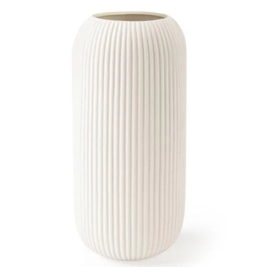 Modern Small Ribbed Ceramic Vase – Textured Decorative Flower Vase for Home Décor & Coffee Table Styling