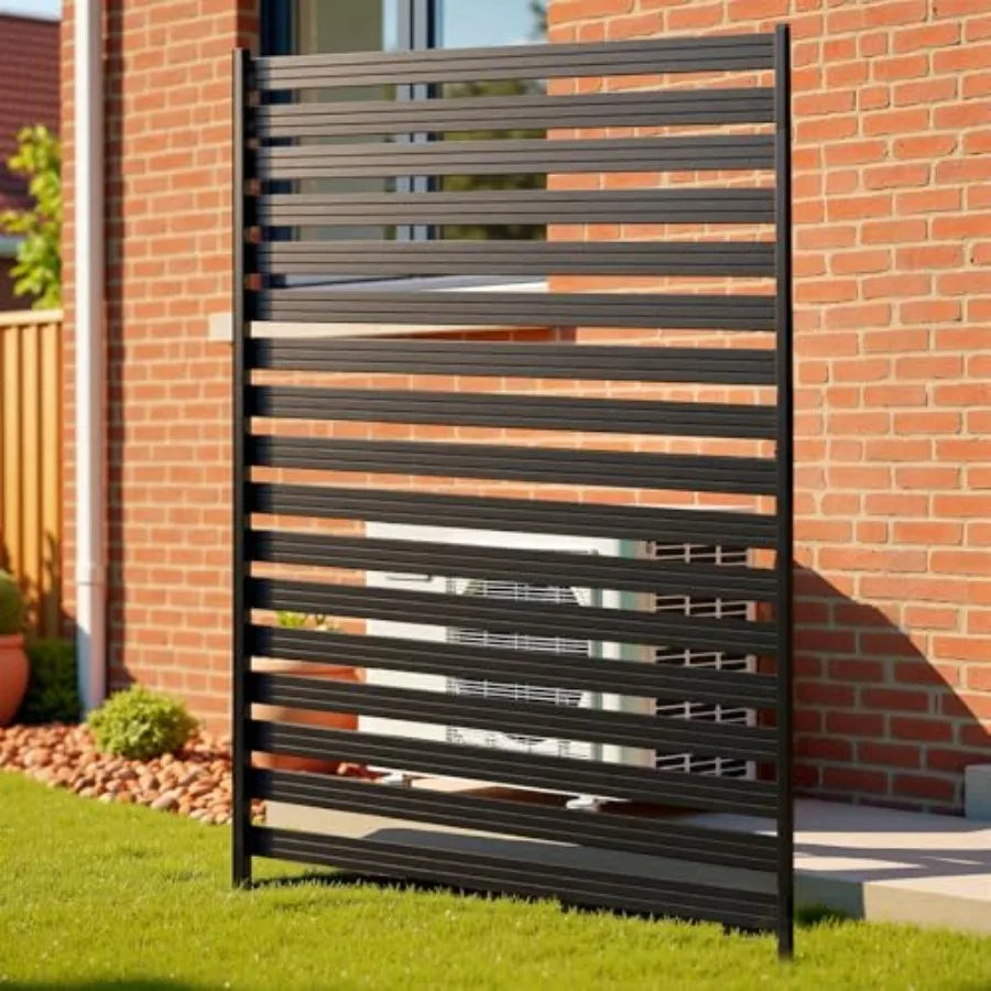 1 Panel No Dig Metal Privacy Fence Screen 65" H x 38" W - Rustproof for Outdoor use Air