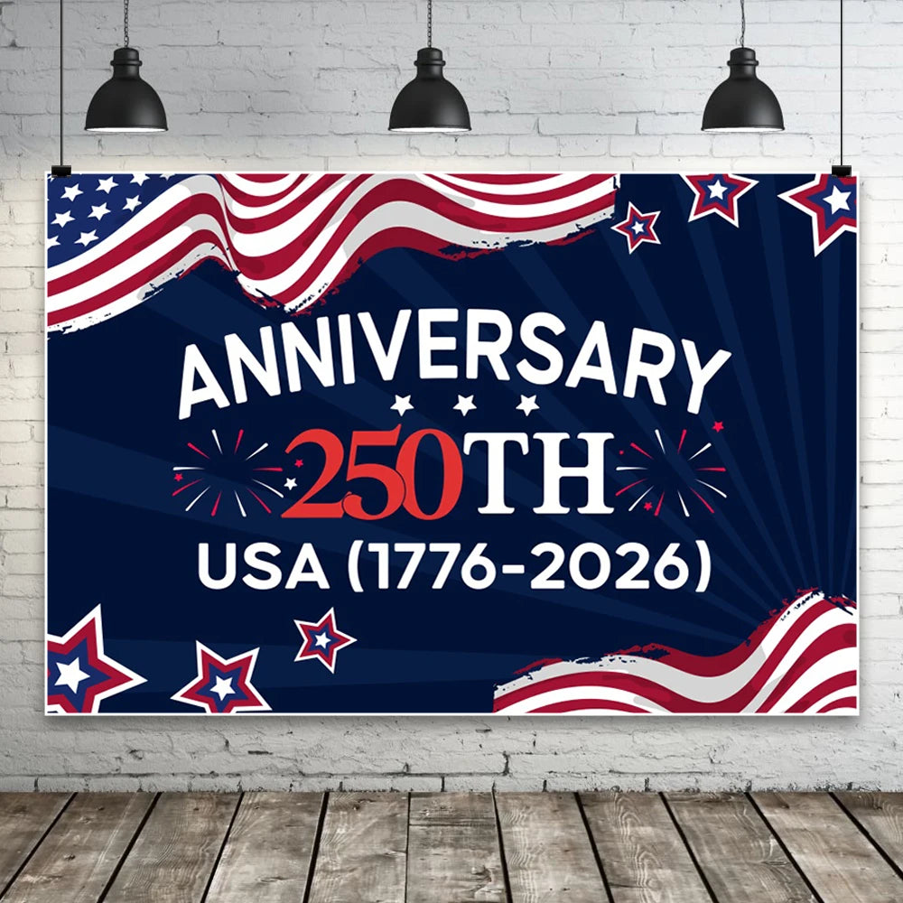 America 250th Anniversary Backdrop Cover Bald Eagle Statue of Liberty Flag 4th of July Independence Day Celebration Backgrounds